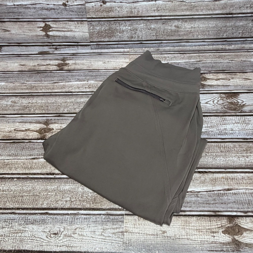 Athleta Venice Jogger Women MT Brown High Rise Zip Pockets Ribbed Cuffs Joggers